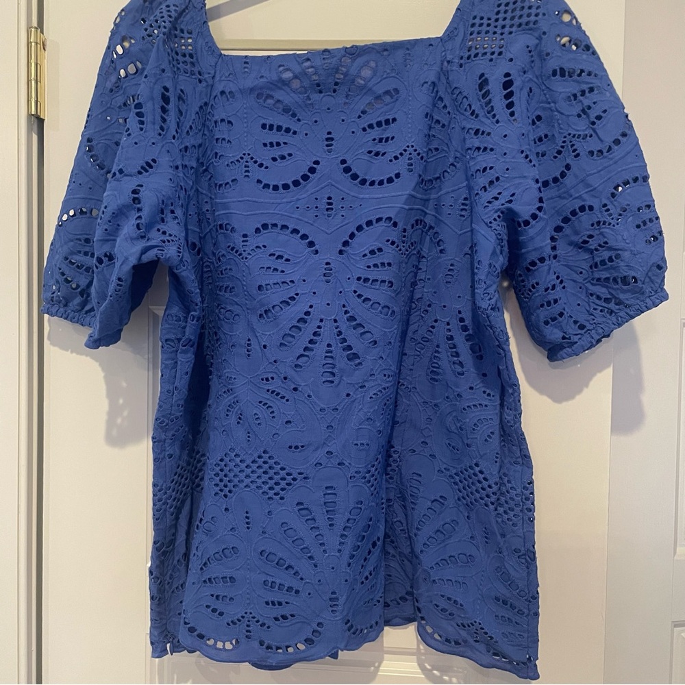 Talbots eyelet top